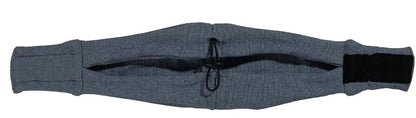 Ear wrap hoodie laid flat showing touch-fastener strap and drawstring